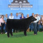 Photo Courtesy of Missouri State Fair: Grace Riley, 13, of Pleasant Hill, received Reserve Champion Overall in the FFA Market Steer Show at the 2014 Missouri State Fair on August 8. Grace is the daughter of Tim and April Riley and is a member of the Pleasant Hill FFA. She is in the eighth grade at Pleasant Hill. Pictured with Grace, left to right, is Fair Commissioner Lowell Mohler, Fair Commissioner Sherry Jones, Fair Commissioner Barbara Hayden, Fair Commissioner Ted Sheppard, Fair Commissioner Dr. Jack Magruder, Director MO Department of Agriculture Richard Fordyce, Judge Christy Gabel, 2014 Fair Queen Hanna Keene, Fair Director Mark Wolfe, Beef Superintendent David Dick, 2014 MO Beef Queen Julie Crouch and President MCA Jim McCain.