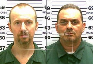 This combination made from photos released by the New York State Police shows inmates David Sweat, left, and Richard Matt.