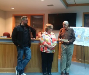 Josh Norris (r), Karen Dixon (c) and Mayor Chuck Haney (l)