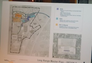 This is a picture of the placard showing Option B of the Master Expansion Plan for the Chillicothe High School campus