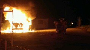 The semi was a total loss in a fire on the Old Chillicothe Women's Prison property on 3rd Street, Monday night.