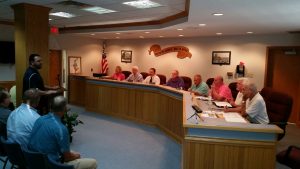 Pastor Tommy Sandaford with the Souls Harbor Church of God started the regular session (08/29/16) with remarks on the local Ministerial Alliance's mission to flood ravaged Louisiana.