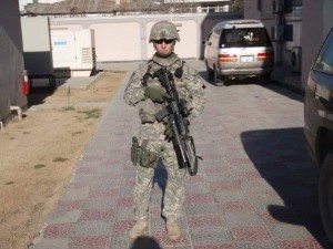 Justin "Boots" Dreskill, 29, Sergeant with the Fire Direction Command Specialist in an Artillery Unit with the Army National Guard.