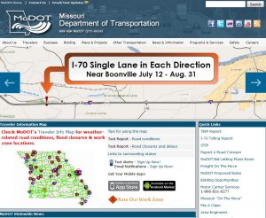 The MoDOT website is your portal to a comprehensive view of all road projects throughout the state of Missouri. Click here.